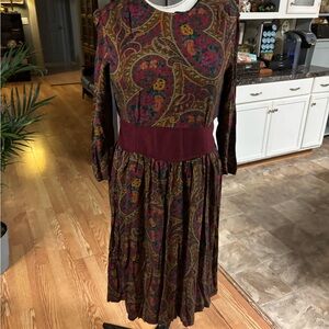 Bohemian Paisley Long Sleeve Dress